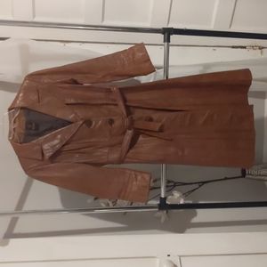 Genuine Leather Vintage Trench Coat